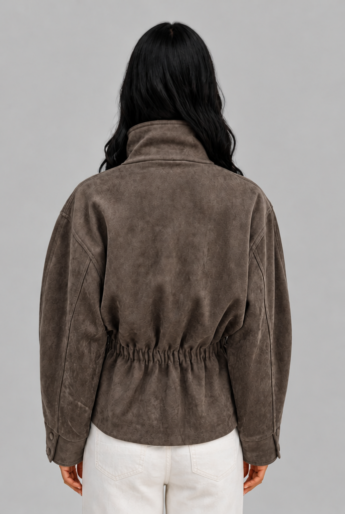 Belted Faux Suede Jacket