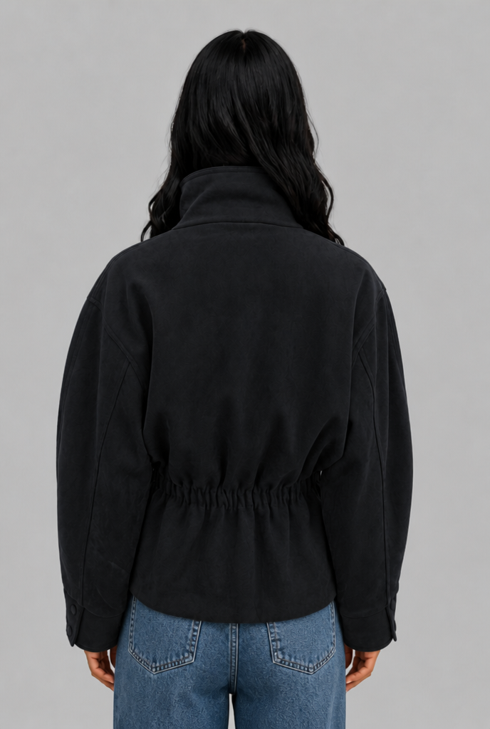 Belted Faux Suede Jacket