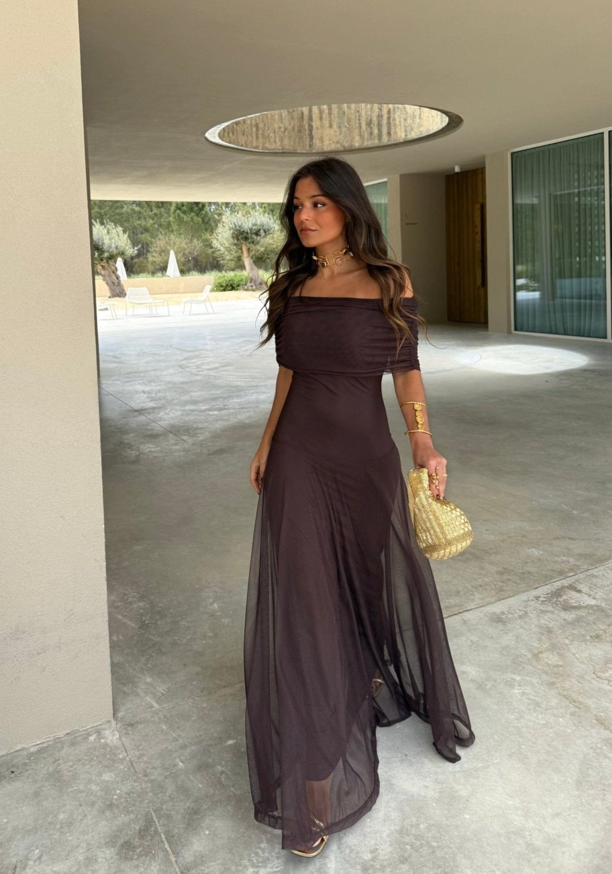 Daniella Mesh Maxi Dress